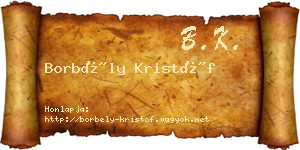 Borbély Kristóf névjegykártya