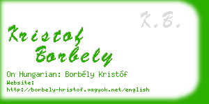 kristof borbely business card